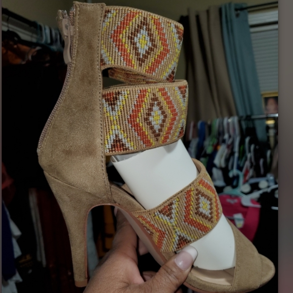 Ashley Stewart Tribal Print Heels